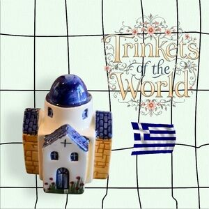 Handmade Mini Ceramic Santorini Church Figurine